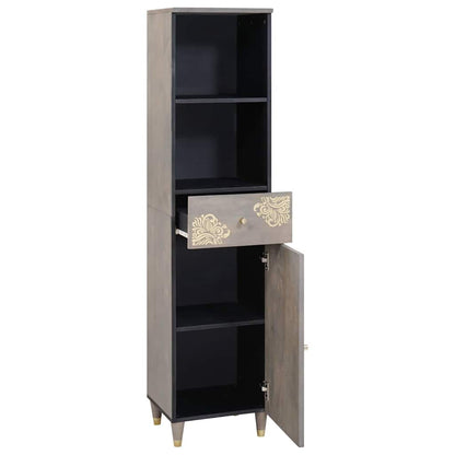 Sideboard Grau 38 x 33,5 x 160 cm Massivholz Mango