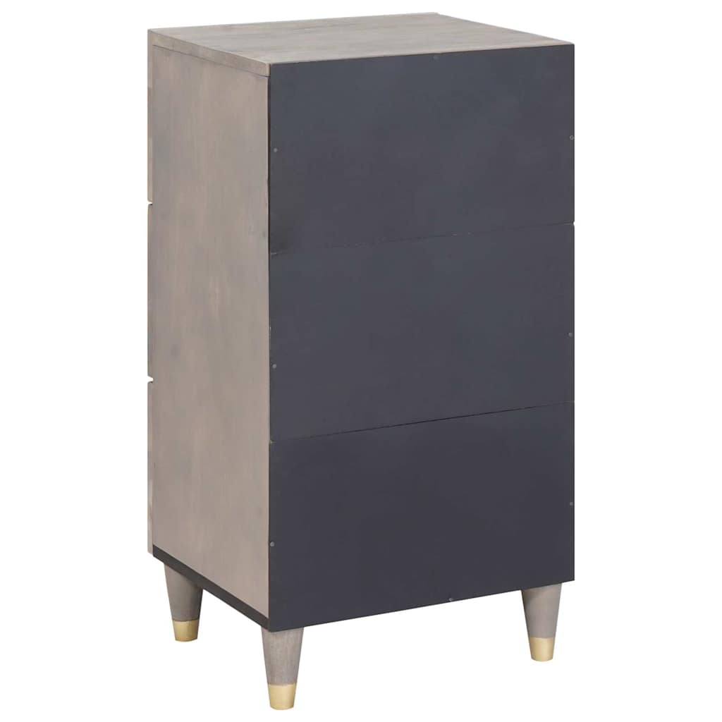 Sideboard Grau und Gold 40 x 33.5 x 75 cm Massivholz Mango