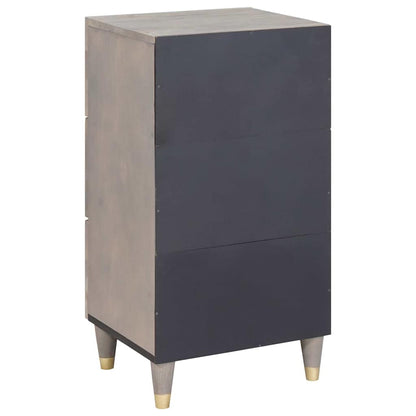 Sideboard Grau und Gold 40 x 33.5 x 75 cm Massivholz Mango