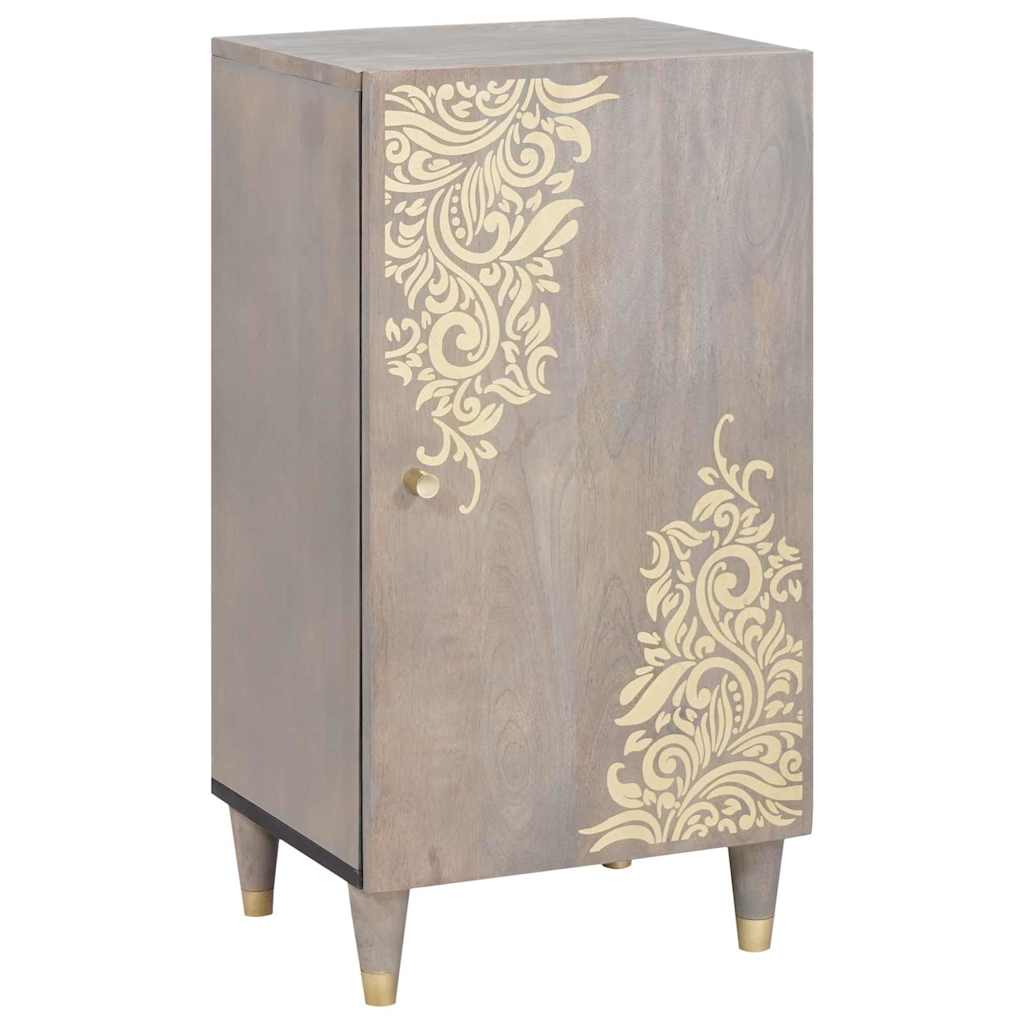 Sideboard Grau und Gold 40 x 33.5 x 75 cm Massivholz Mango