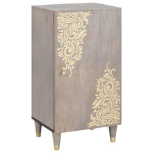Sideboard Grau und Gold 40 x 33.5 x 75 cm Massivholz Mango