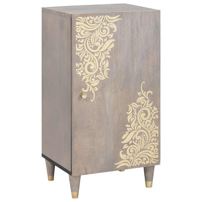 Sideboard Grau und Gold 40 x 33.5 x 75 cm Massivholz Mango