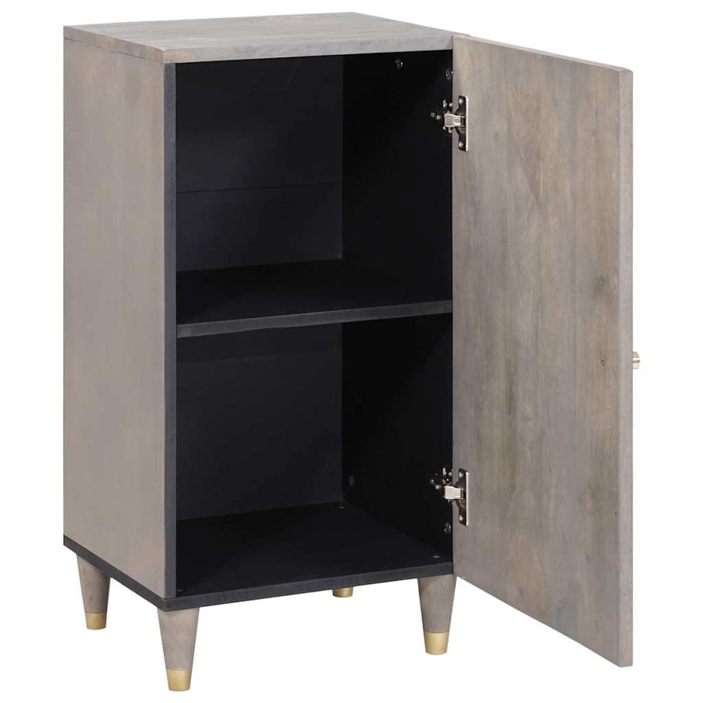 Sideboard Grau und Gold 40 x 33.5 x 75 cm Massivholz Mango