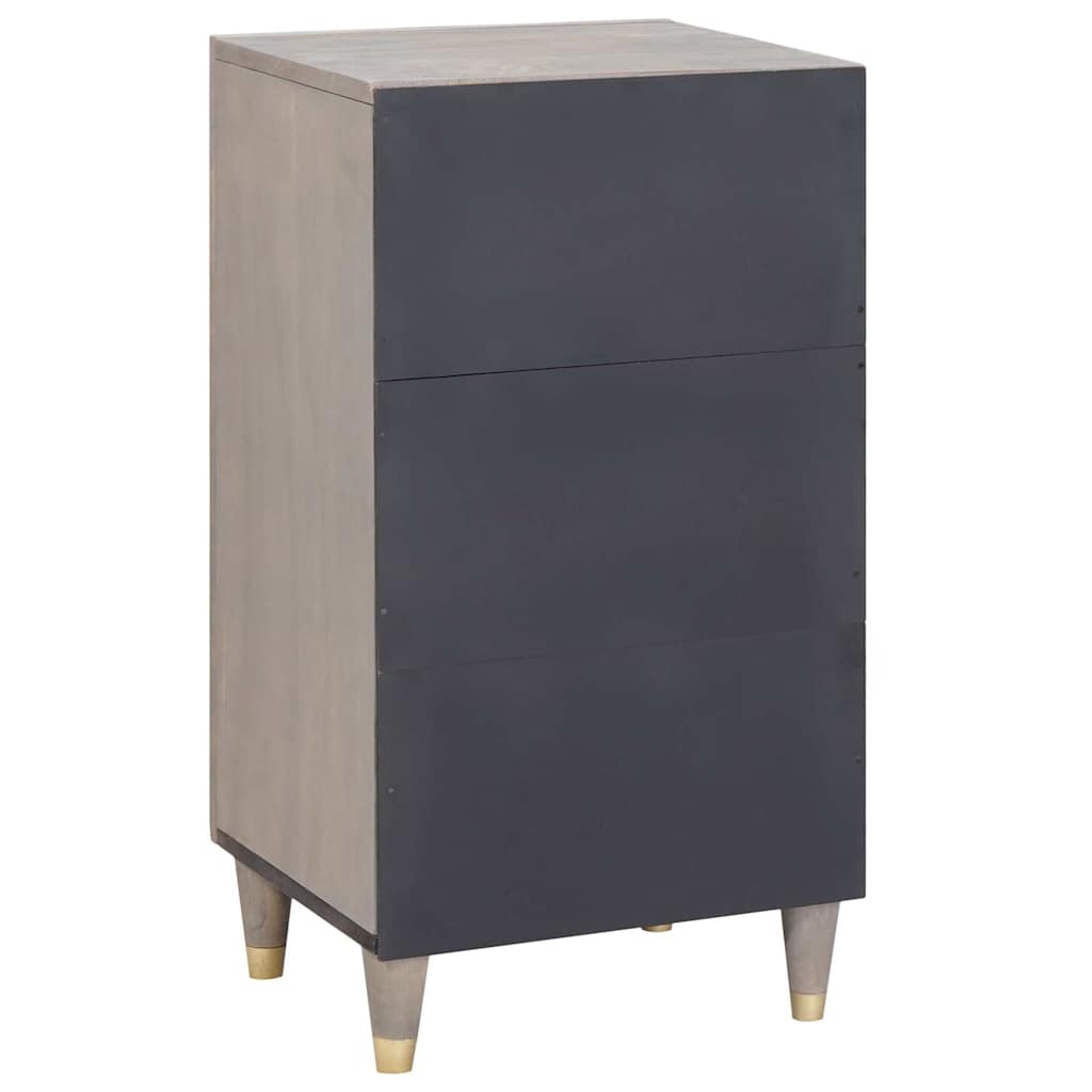 Sideboard Grau und Gold 40 x 33.5 x 75 cm Massivholz Mango