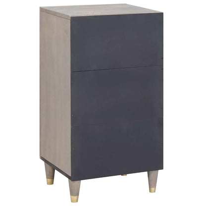 Sideboard Grau und Gold 40 x 33.5 x 75 cm Massivholz Mango