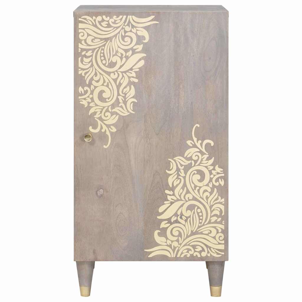 Sideboard Grau und Gold 40 x 33.5 x 75 cm Massivholz Mango