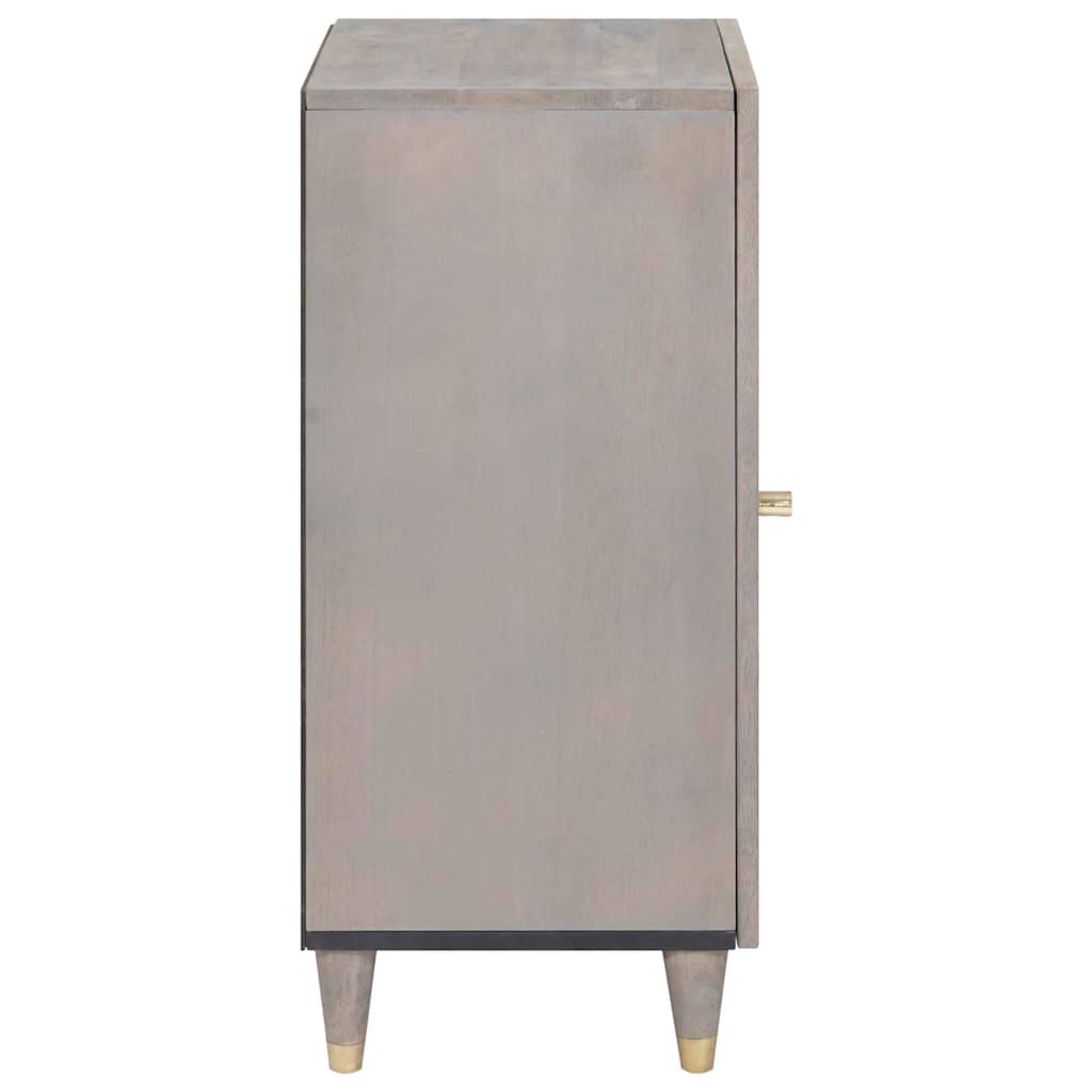 Sideboard Grau und Gold 40 x 33.5 x 75 cm Massivholz Mango