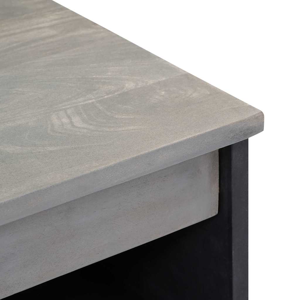 Sideboard Grau und Gold 60 x 33.5 x 75 cm Massivholz Mango
