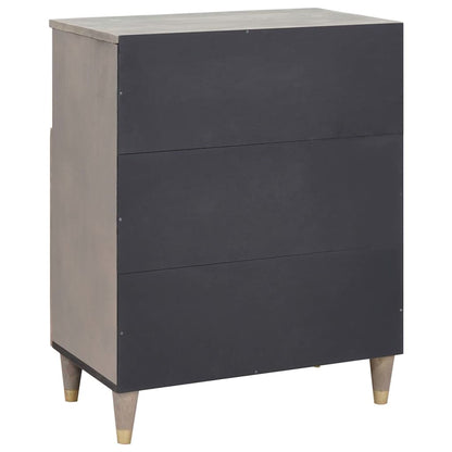 Sideboard Grau und Gold 60 x 33.5 x 75 cm Massivholz Mango
