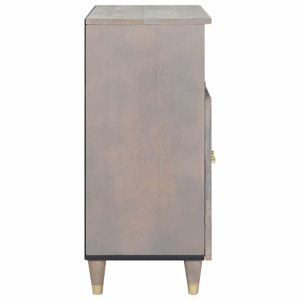 Sideboard Grau und Gold 60 x 33.5 x 75 cm Massivholz Mango