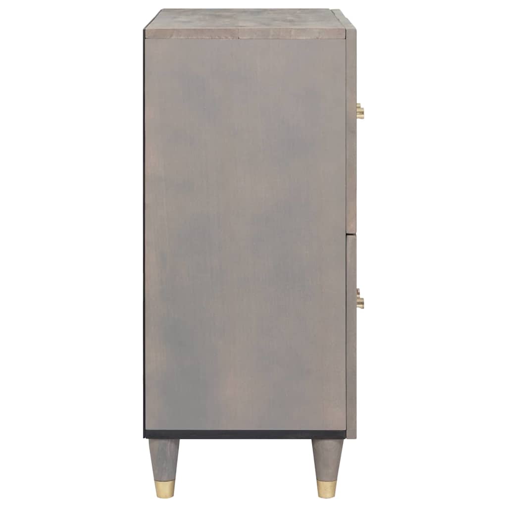 Sideboard Grau und Gold 60 x 33 x 75 cm Massivholz Mango