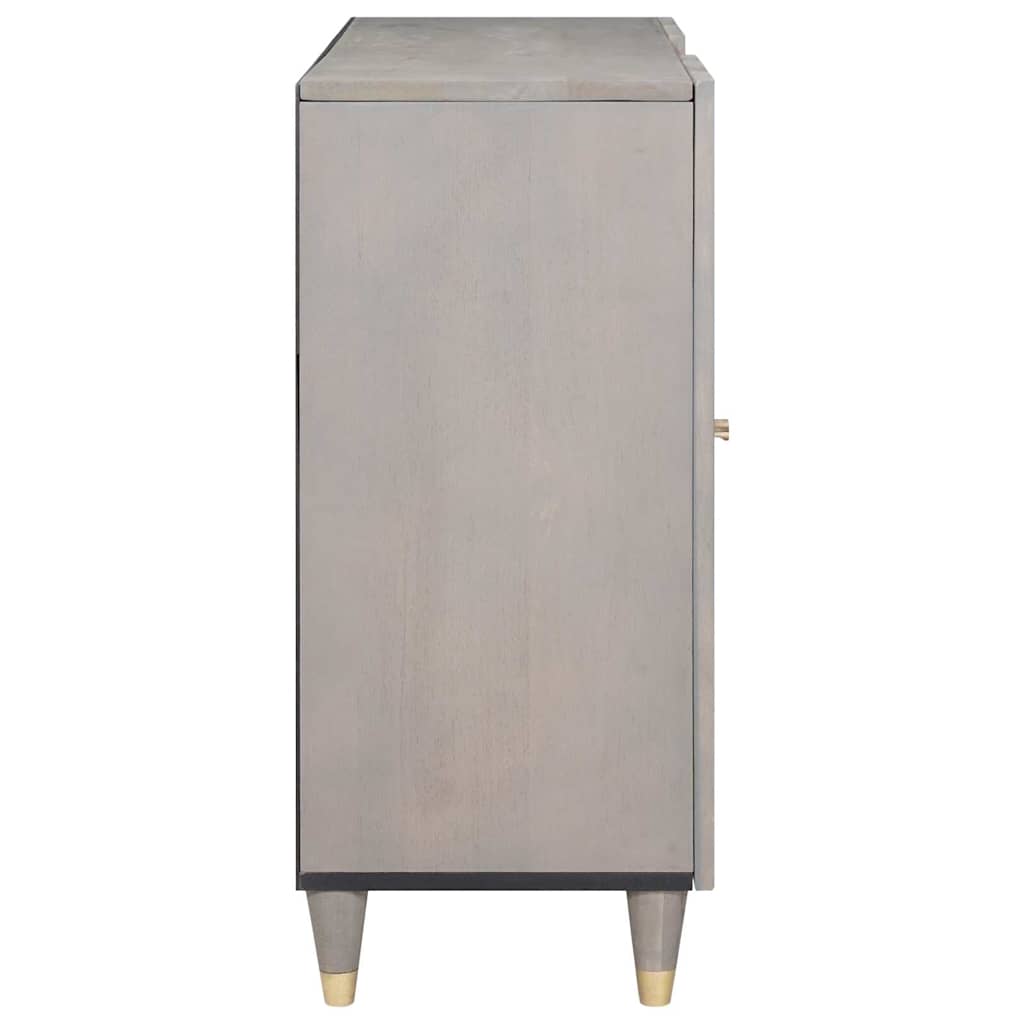 Sideboard Grau und Gold 90 x 33.5 x 75 cm Massivholz Mango