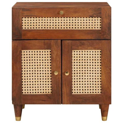 Nachttische Braun 50 x 33 x 60 cm Rohr und massives Mangoholz