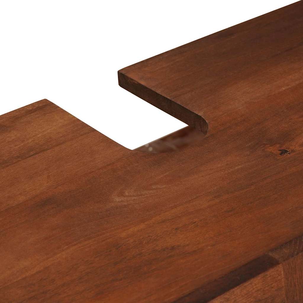 Waschbeckenunterschrank mit Regal mit Tür Braun 62 x 33 x 58 cm