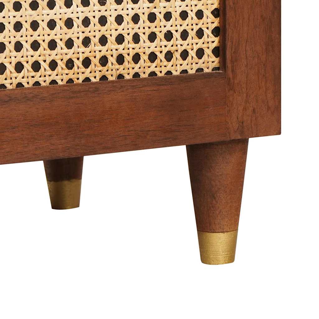 Sideboard Braun 60 x 33.5 x 75 cm Rohr und massives Mangoholz