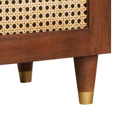 Sideboard Braun 60 x 33.5 x 75 cm Rohr und massives Mangoholz