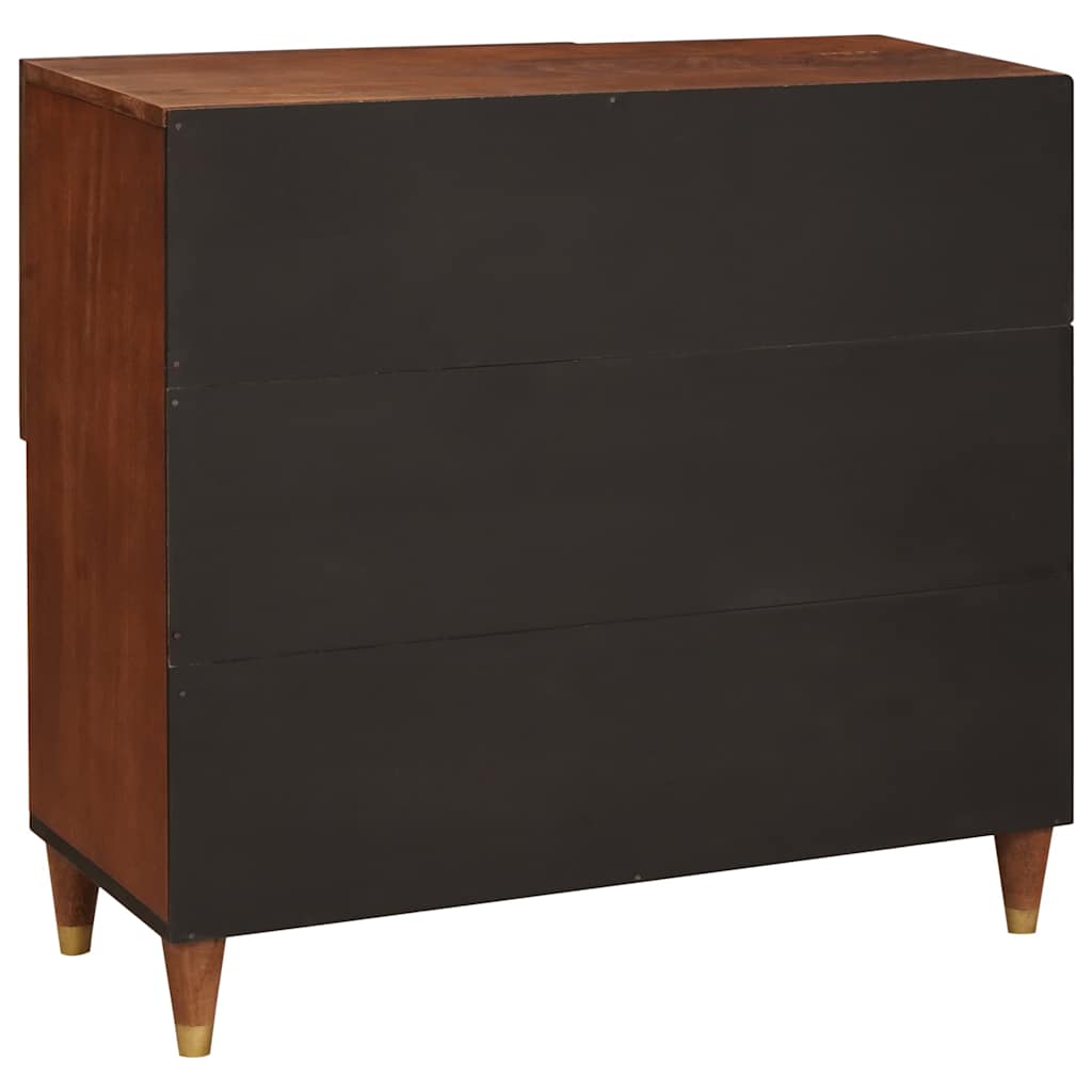 Sideboard Braun 80 x 33.5 x 75 cm Rohr und massives Mangoholz