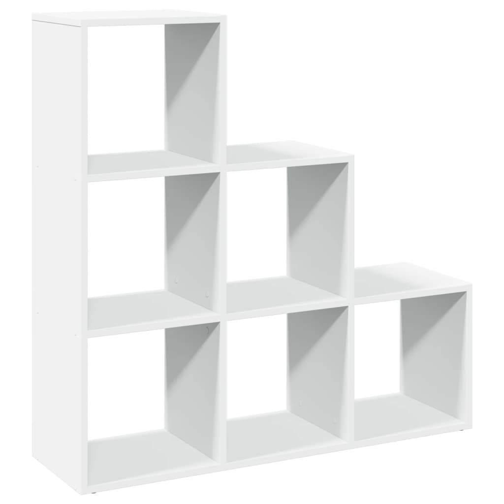 Raumteiler Bücherregal 3-stufig Weiß 99x29x99 cm Holzwerkstoff