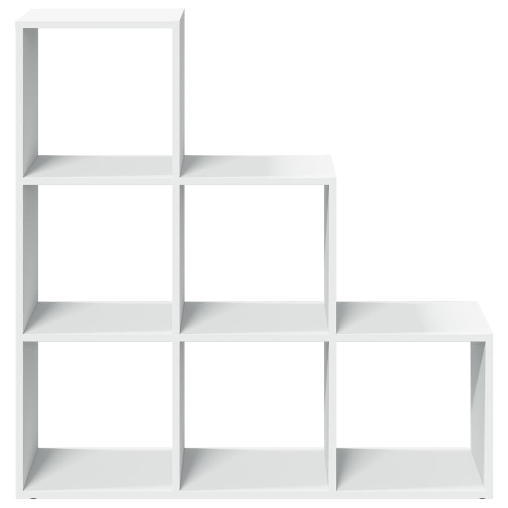 Raumteiler Bücherregal 3-stufig Weiß 99x29x99 cm Holzwerkstoff