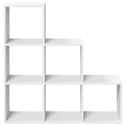 Raumteiler Bücherregal 3-stufig Weiß 99x29x99 cm Holzwerkstoff