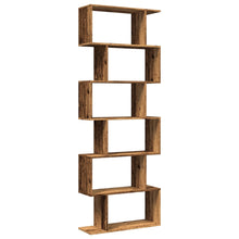 Raumteiler-Bücherregal 6 Etagen Altholz-Optik 70x24x193 cm