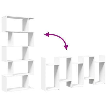 Raumteiler Bücherregal 5-stufig Weiß 70x24x161 cm Holzwerkstoff