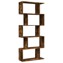 Raumteiler-Bücherregal 5 Etagen Räuchereiche 70x24x161 cm