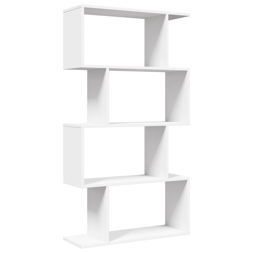 Raumteiler Bücherregal 4-stufig Weiß 70x24x129 cm Holzwerkstoff
