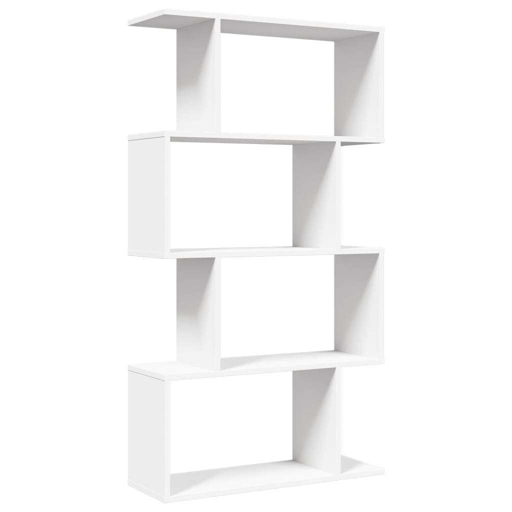 Raumteiler Bücherregal 4-stufig Weiß 70x24x129 cm Holzwerkstoff