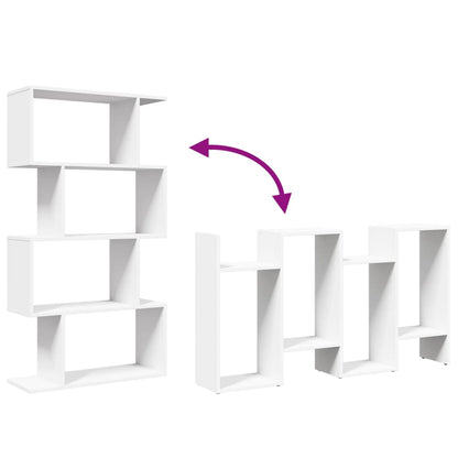 Raumteiler Bücherregal 4-stufig Weiß 70x24x129 cm Holzwerkstoff