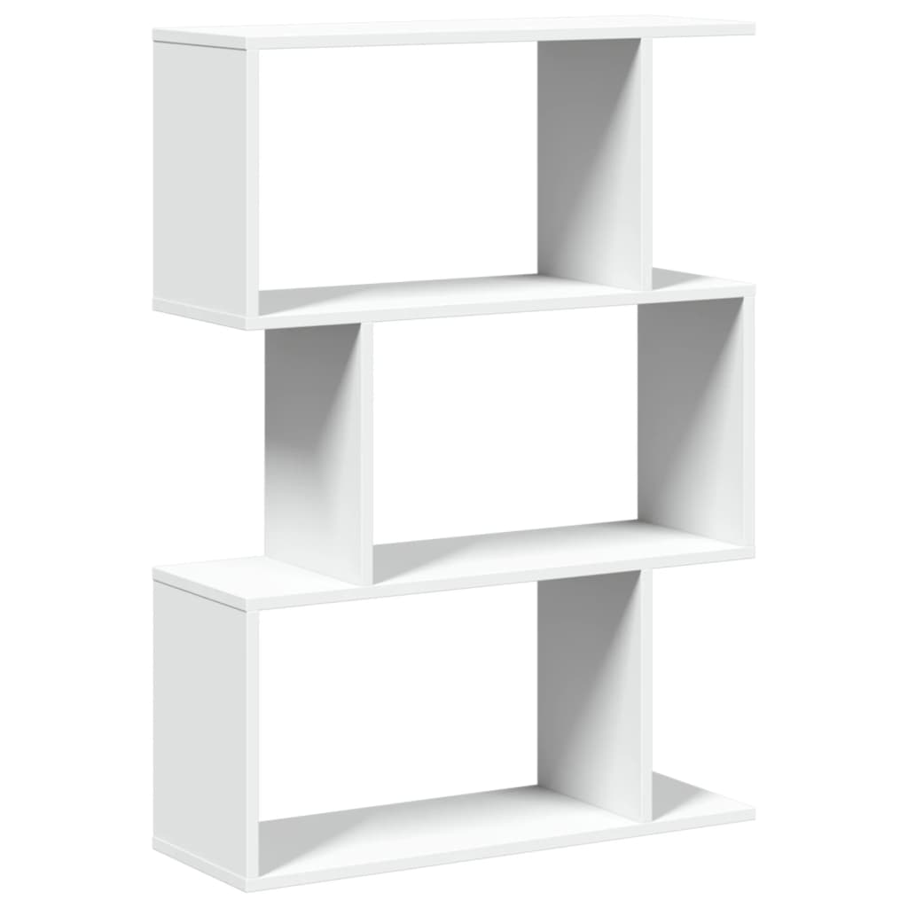 Raumteiler Bücherregal 3-stufig Weiß 70x24x97 cm Holzwerkstoff