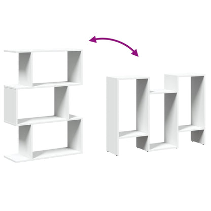 Raumteiler Bücherregal 3-stufig Weiß 70x24x97 cm Holzwerkstoff