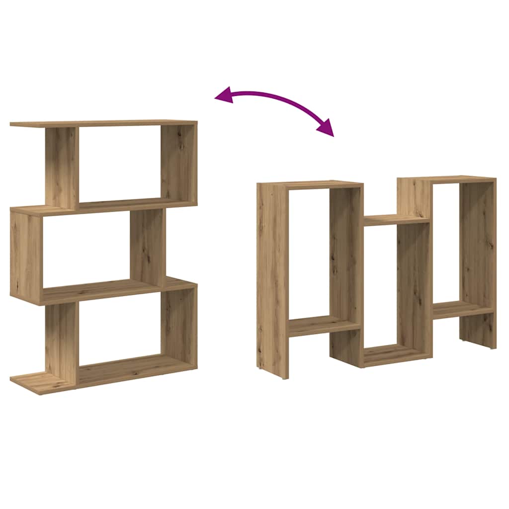 Raumteiler-Bücherregal 3 Fächer Artisan-Eiche 70x24x97 cm