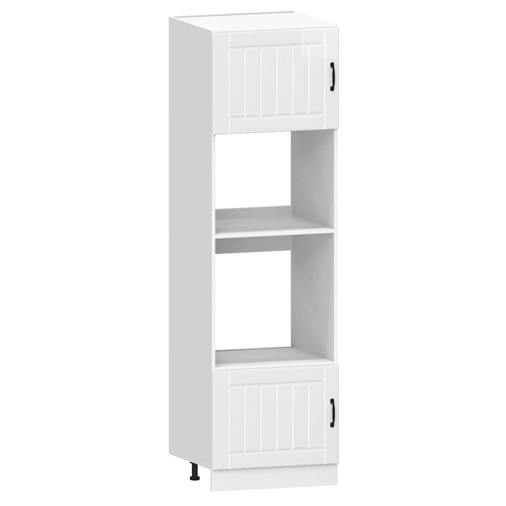 7-tlg. Küchenschrank-Set Lucca Hochglanz-Weiß Holzwerkstoff