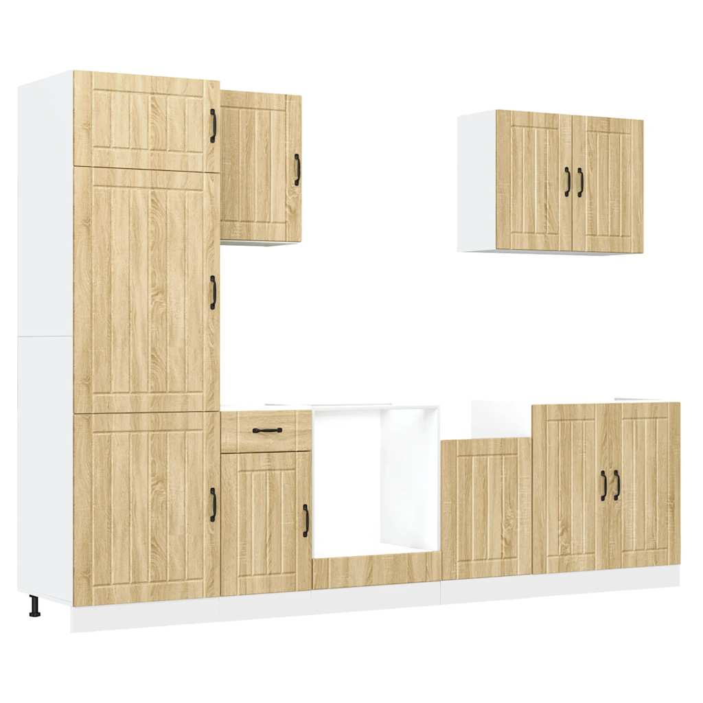 7-tlg. Küchenschrank-Set Lucca Sonoma-Eiche Holzwerkstoff