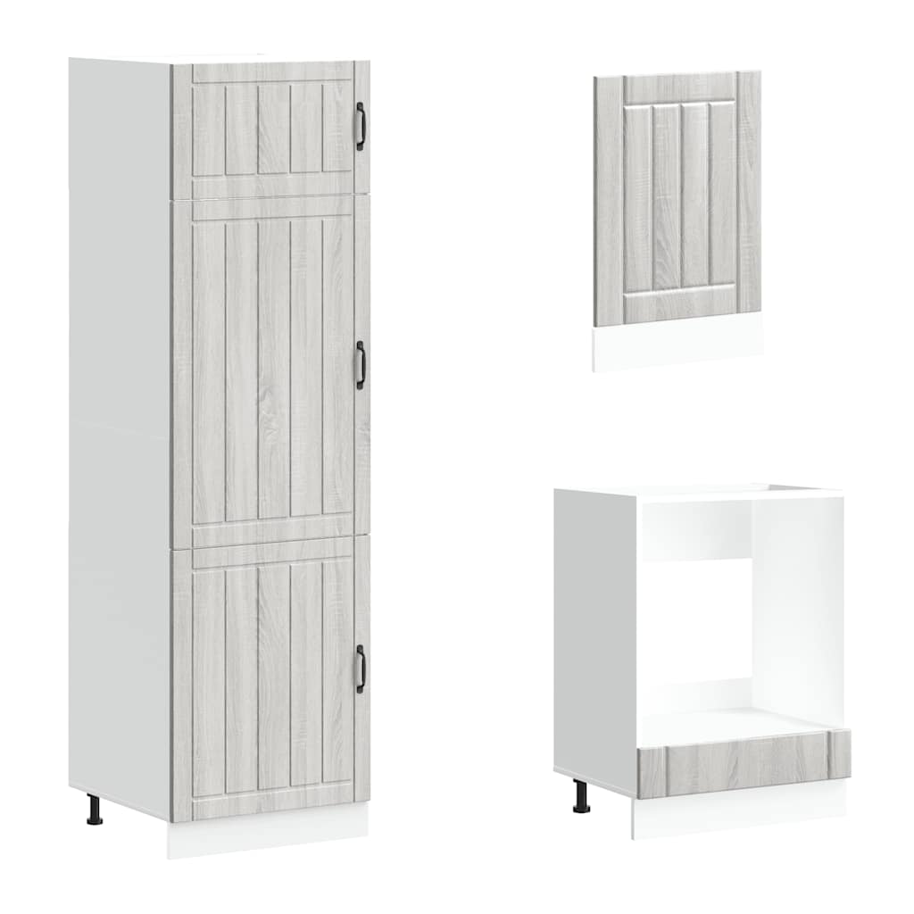 7-tlg. Küchenschrank-Set Lucca Grau Sonoma Holzwerkstoff