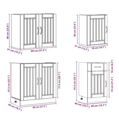 7-tlg. Küchenschrank-Set Lucca Artisan-Eiche Holzwerkstoff