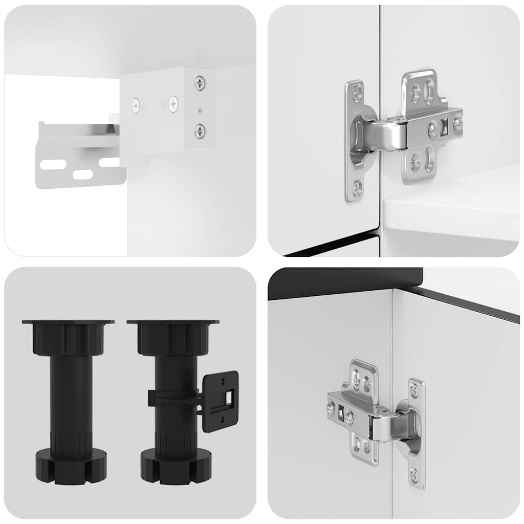 7-tlg. Küchenschrank-Set Porto Schwarz Holzwerkstoff