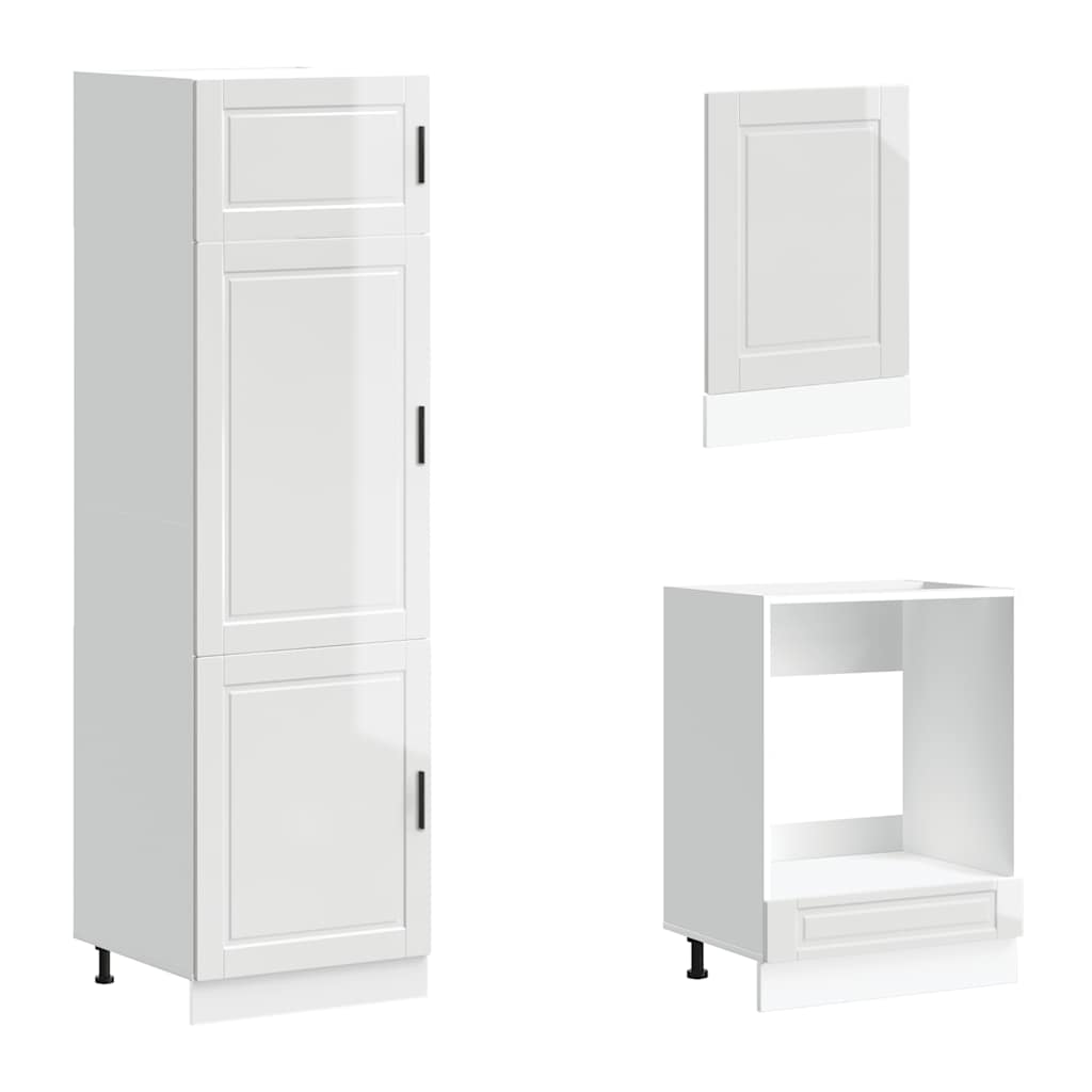 7-tlg. Küchenschrank-Set Porto Hochglanz-Weiß Holzwerkstoff