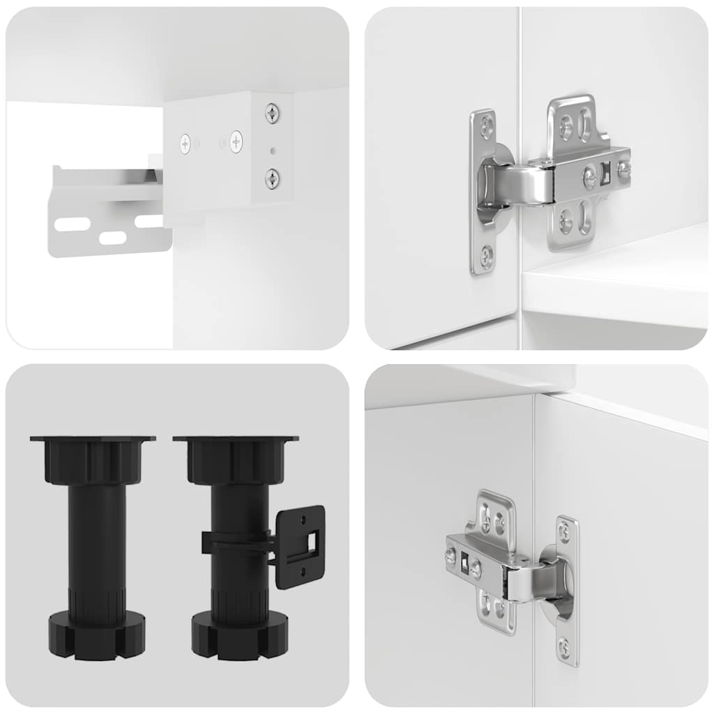 7-tlg. Küchenschrank-Set Porto Hochglanz-Weiß Holzwerkstoff