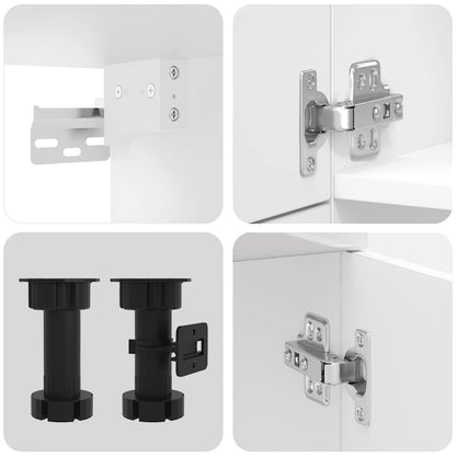 7-tlg. Küchenschrank-Set Porto Hochglanz-Weiß Holzwerkstoff