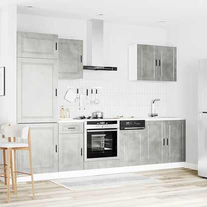 7-tlg. Küchenschrank-Set Porto Betongrau Holzwerkstoff