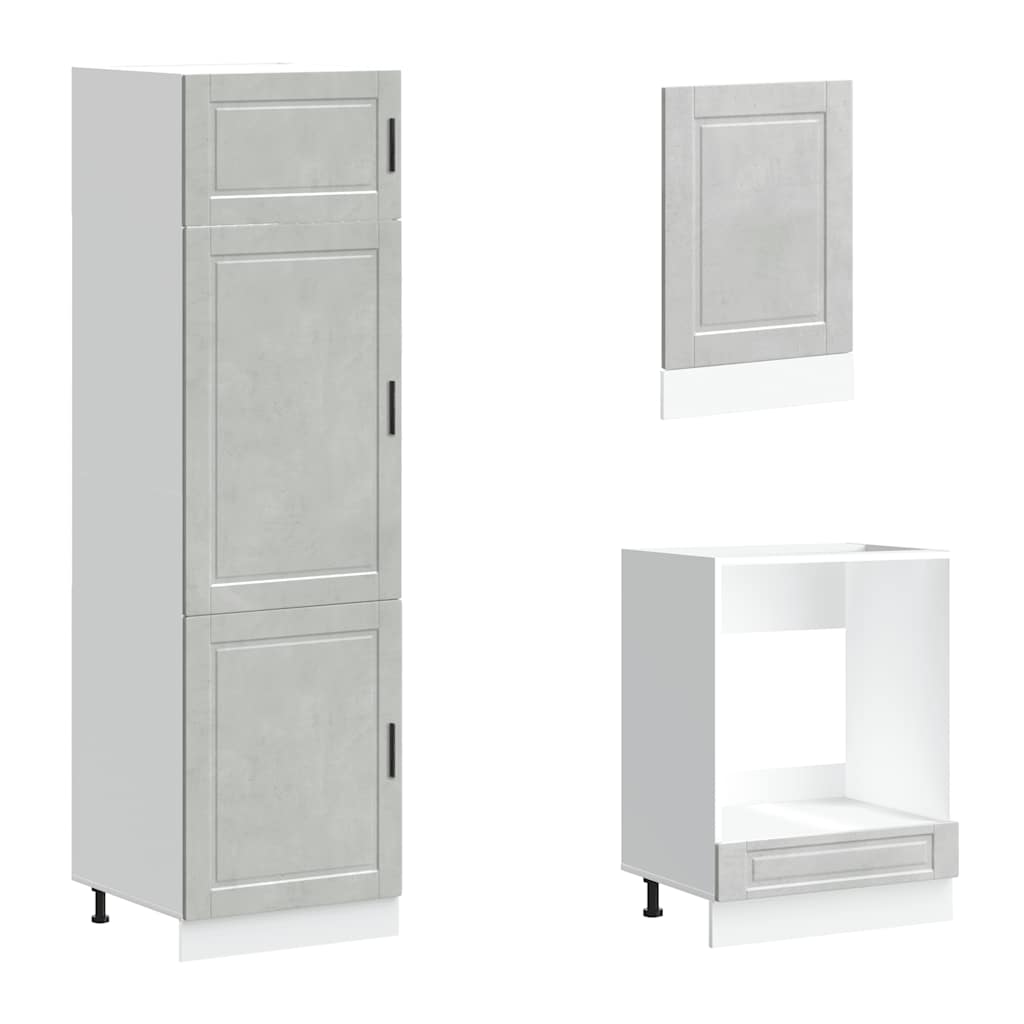 7-tlg. Küchenschrank-Set Porto Betongrau Holzwerkstoff