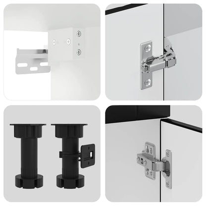 8-tlg. Küchenschrank-Set Porto Schwarz Holzwerkstoff