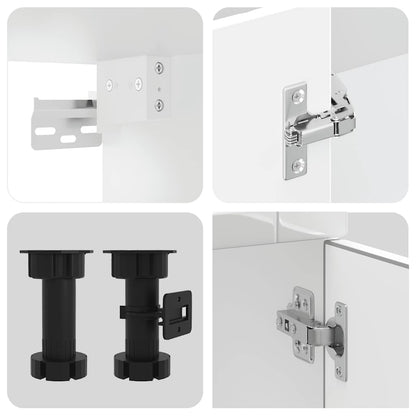 8-tlg. Küchenschrank-Set Porto Hochglanz-Weiß Holzwerkstoff