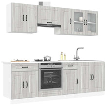 8-tlg. Küchenschrank-Set Kalmar Grau Sonoma Holzwerkstoff