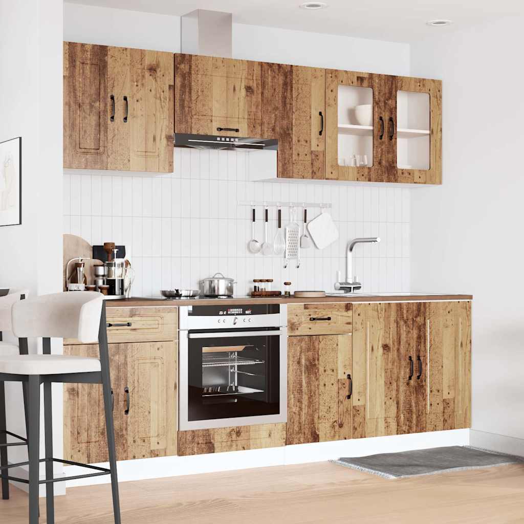 8-tlg. Küchenschrank-Set Kalmar Altholz-Optik Holzwerkstoff