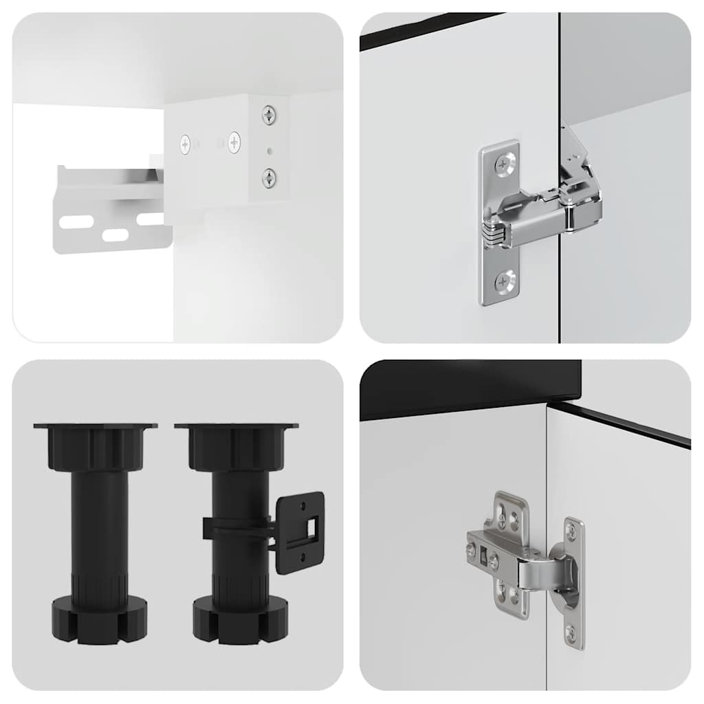 8-tlg. Küchenschrank-Set Porto Schwarz Holzwerkstoff