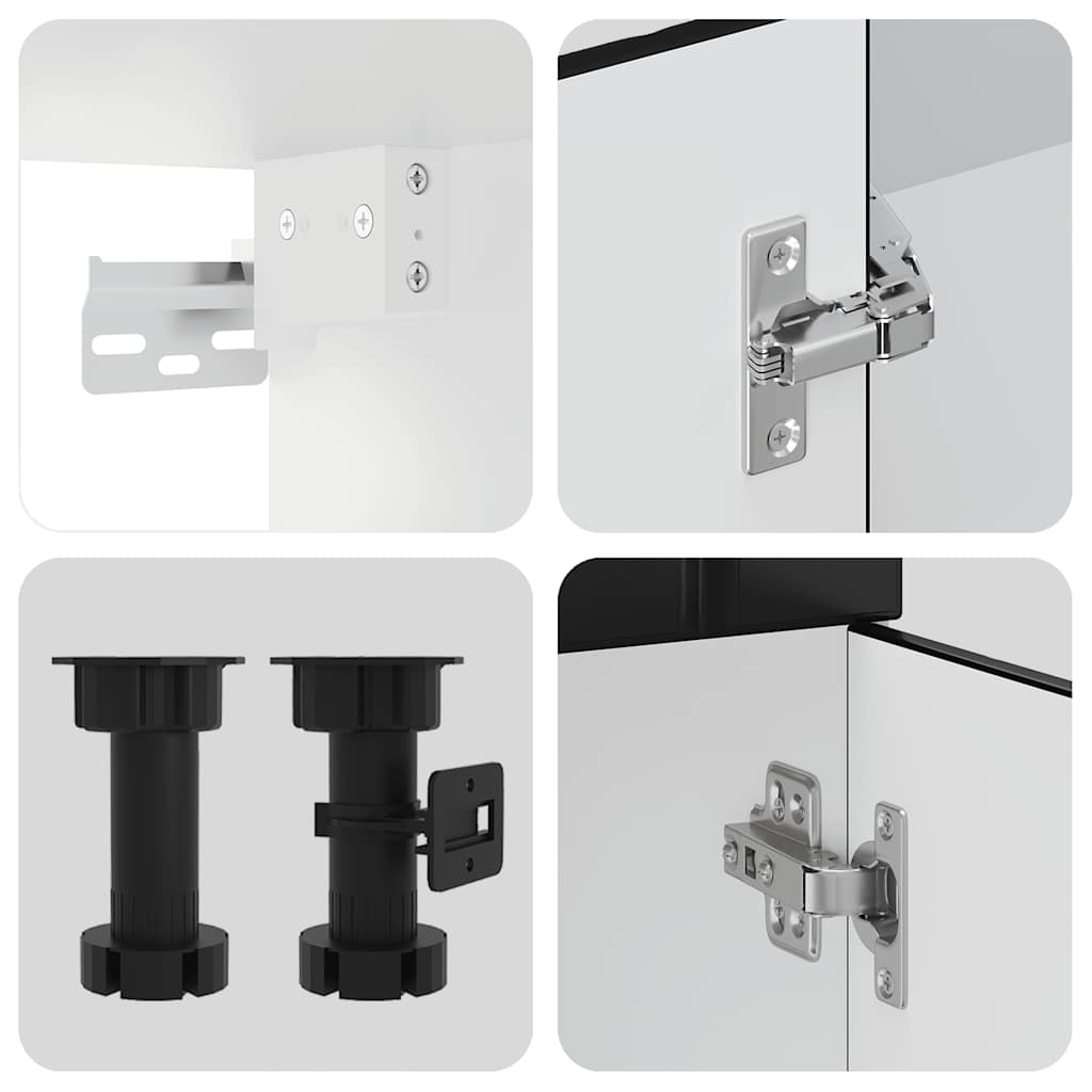 4-tlg. Küchenschrank-Set Lucca Schwarz Holzwerkstoff