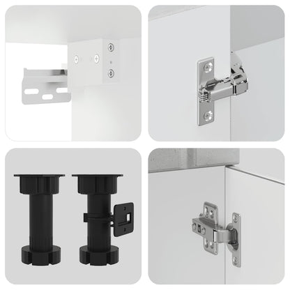 4-tlg. Küchenschrank-Set Lucca Betongrau Holzwerkstoff